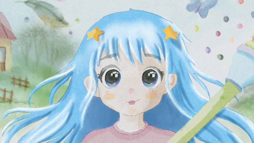 libro illustrato ad acquerello per bambini, Nila particolare della copertina