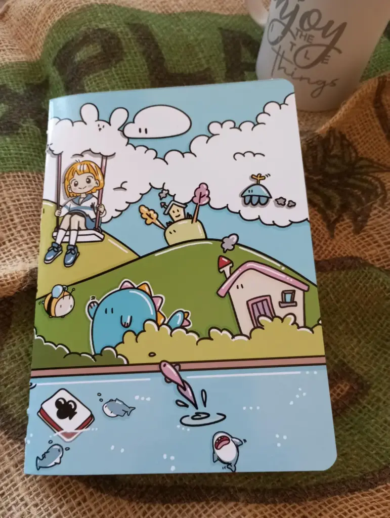 quaderno fatto a mano illustrato Altalena Fronte