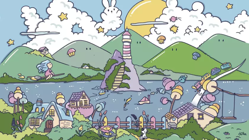 Illustrazione della streghetta dei colori
