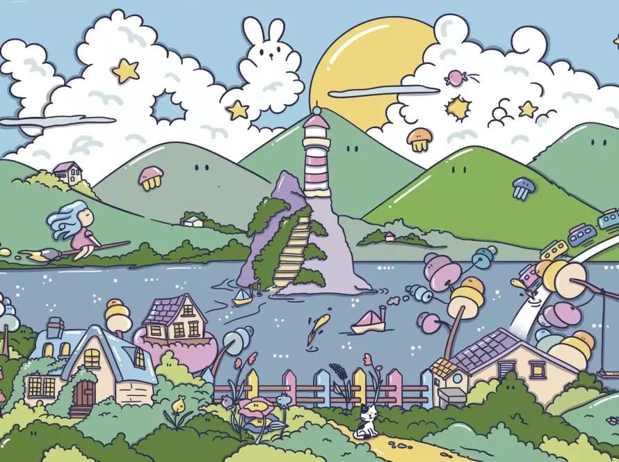 Illustrazione della streghetta dei colori