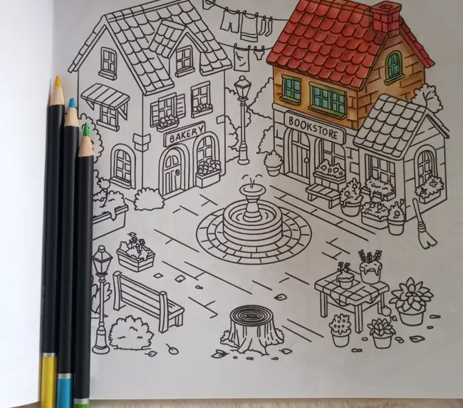 calma l'ansia colorando illustrazione libro dettaglio colorato